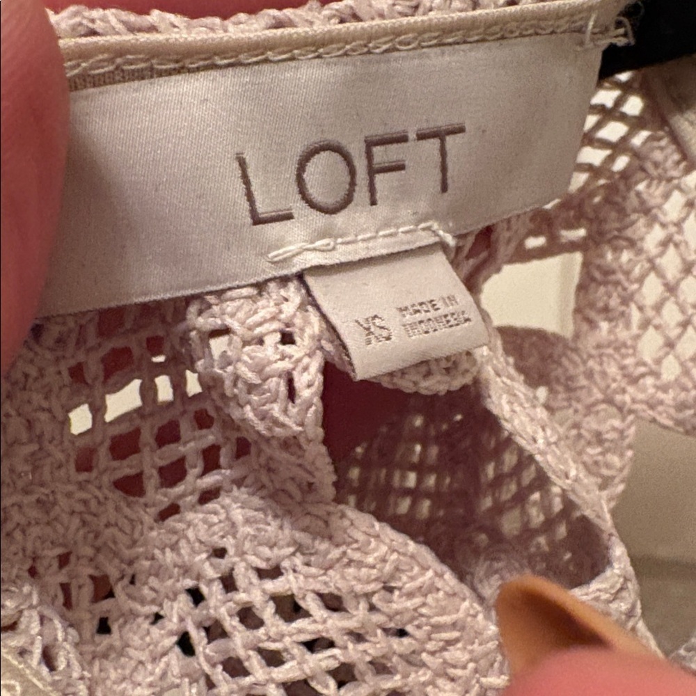 LOFT Floral Lace Sleeveless Blouse - Cream - Picture 3 of 5